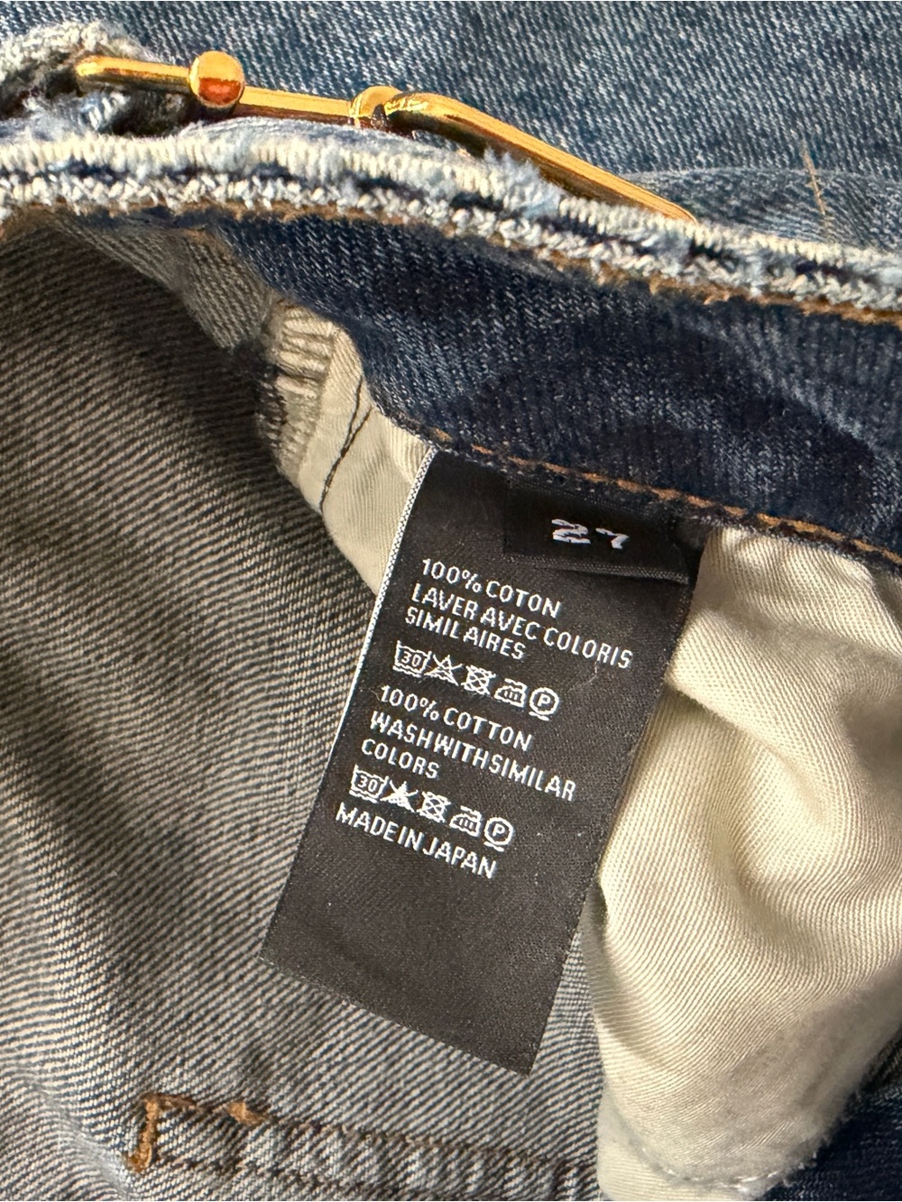 Celine Straight-Leg Mid Blue Jeans with Gold Chain Detailing - Picture 3 of 4